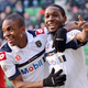 Sochaux’s Giovanni Sio (right) with Sochaux forward Cedric Bakambu during the French L1 Rennes vs. Sochaux match Feb. 23, 2013, at the Route de Lorient stadium in Rennes, France
Damien Meyer/AFP/Getty Images